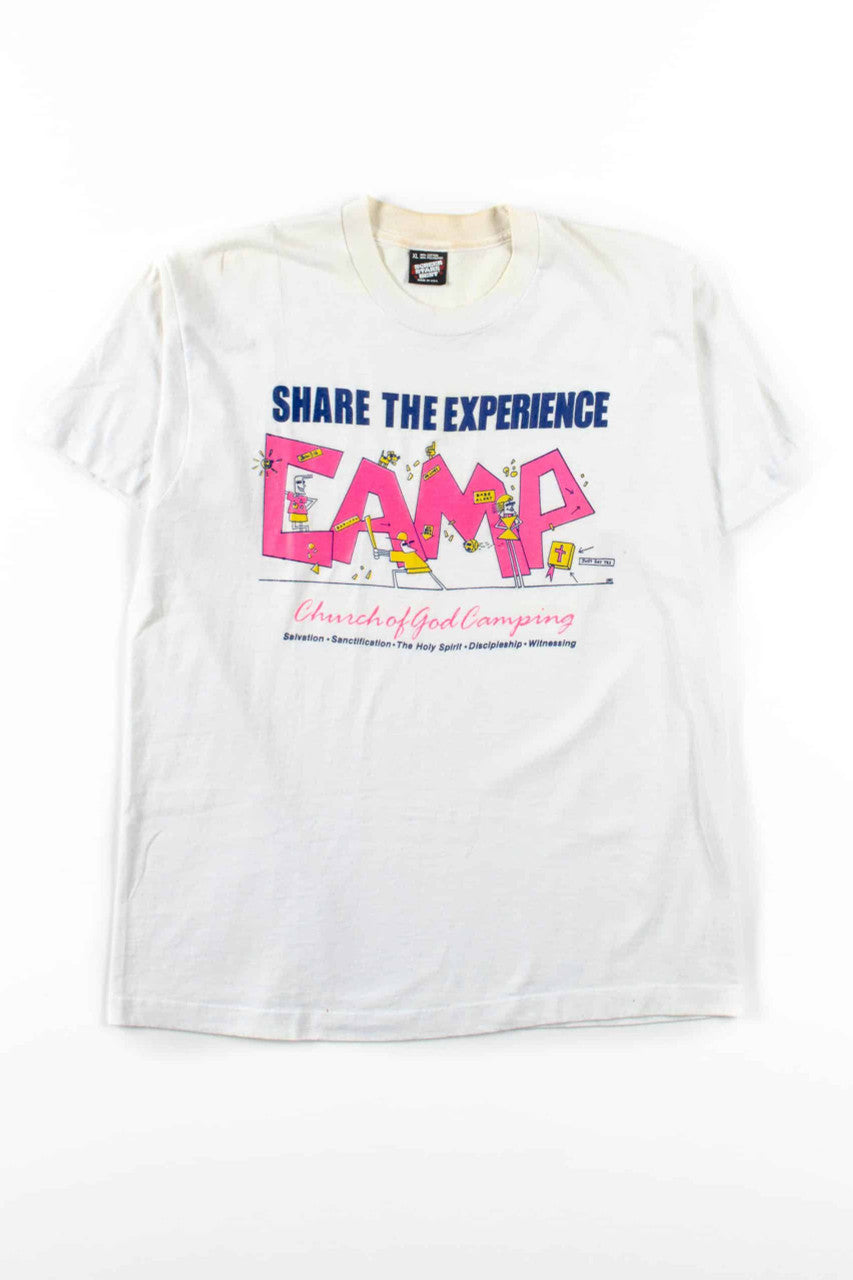 Church Of God Camping T-Shirt (X-Large, Single Stitch)