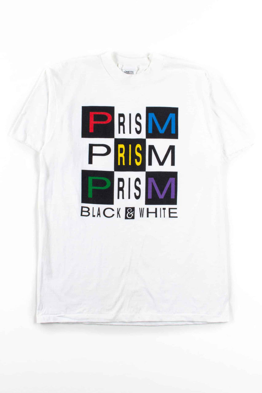Prism Black & White T-Shirt (Single Stitch)