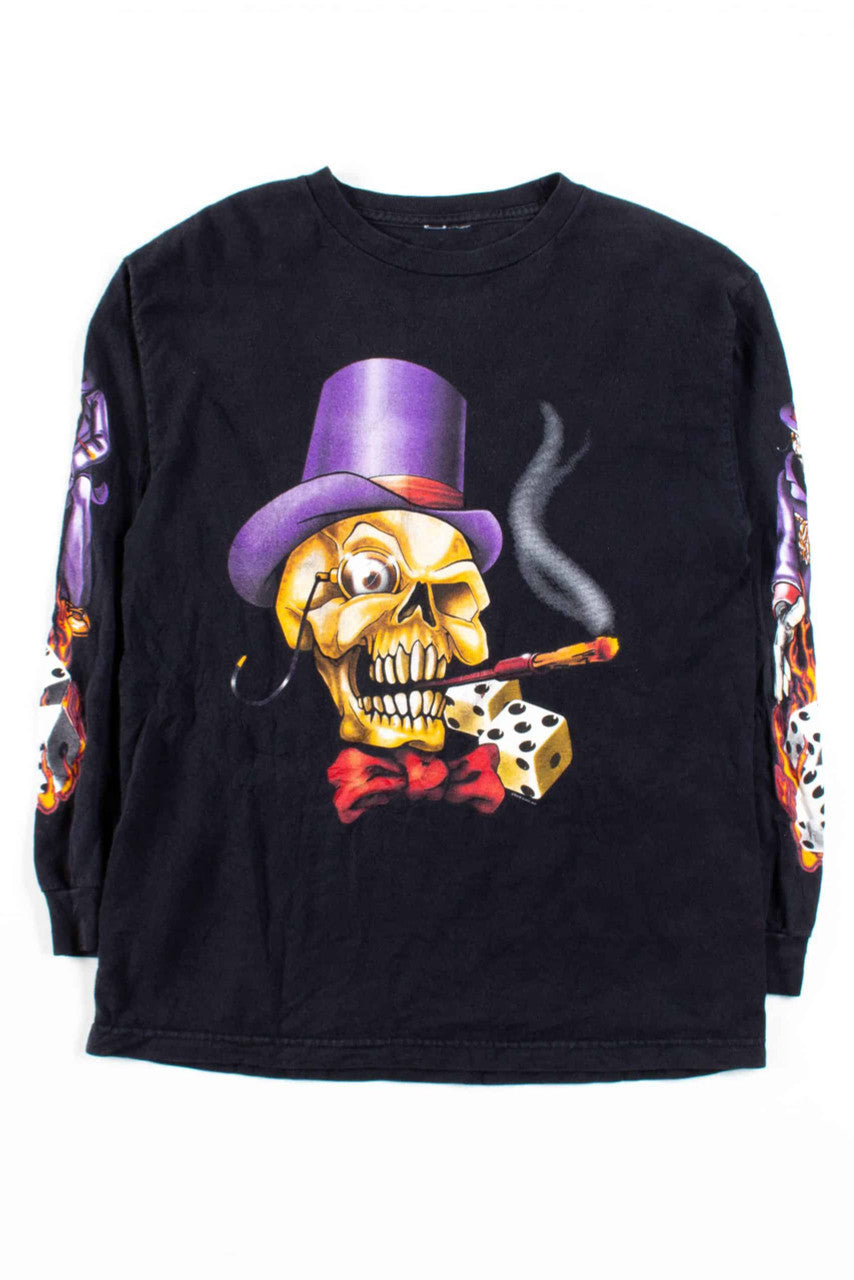 Austin Skull Gambler Long Sleeve T-Shirt