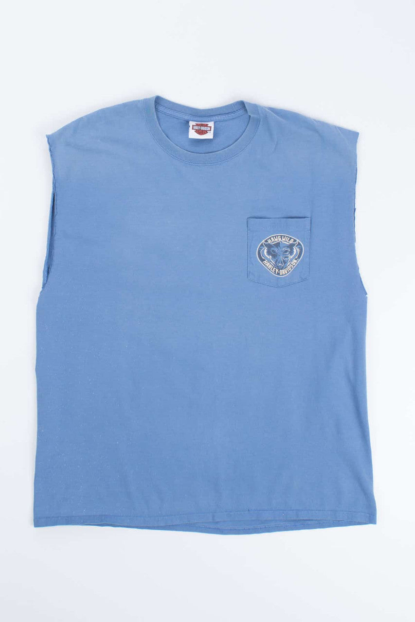 Harley Gilette Wyoming Blue Muscle Tank