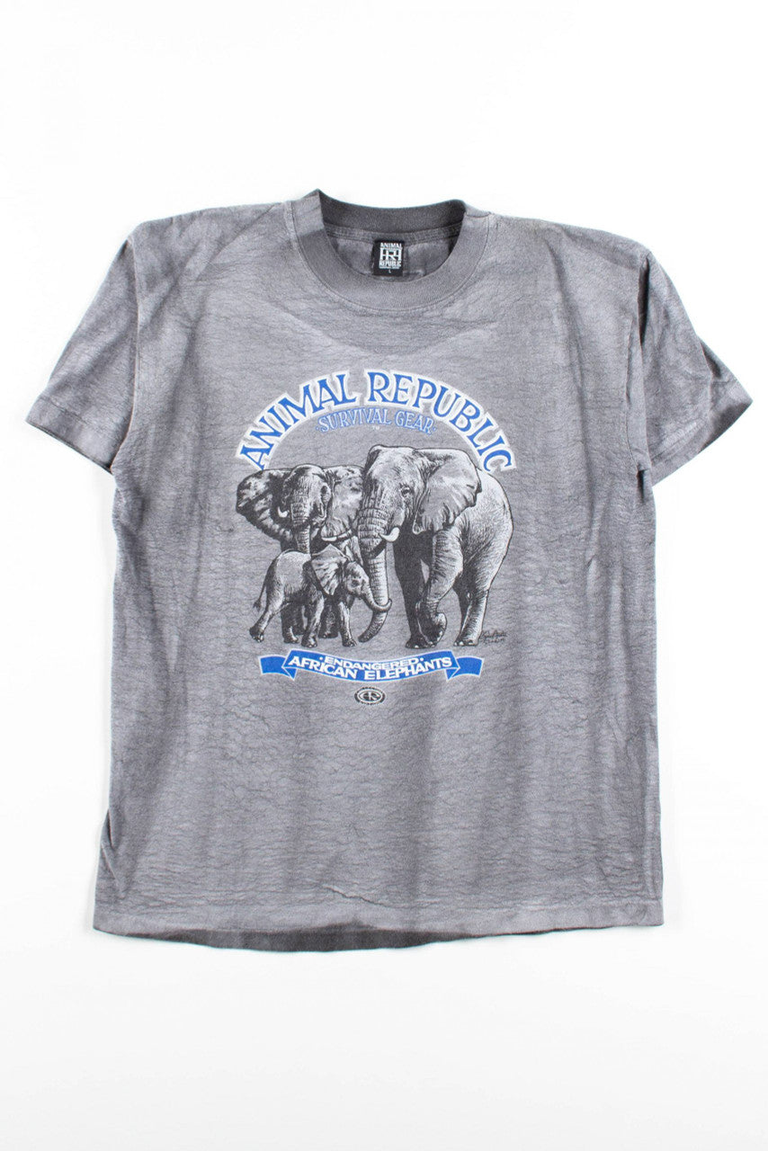 Endangered African Elephants T-Shirt (1991, Single Stitch)