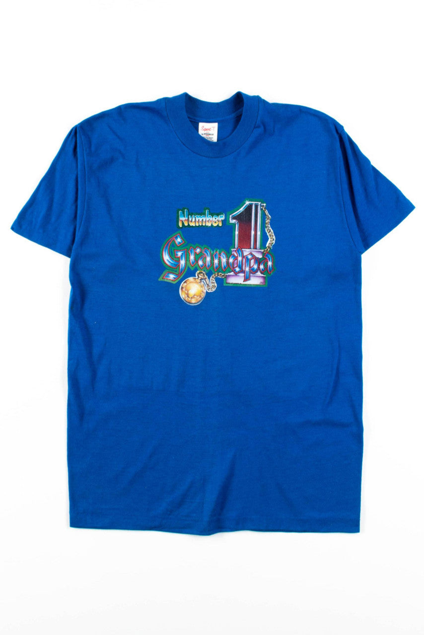 Number 1 Grandpa T-Shirt (Single Stitch)