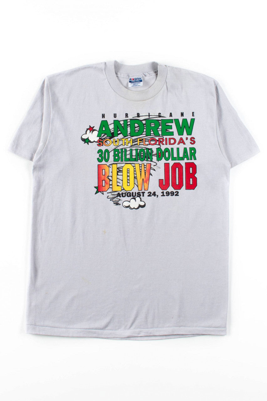 Vintage Hurricane Andrew T-Shirt (1992, Single Stitch)