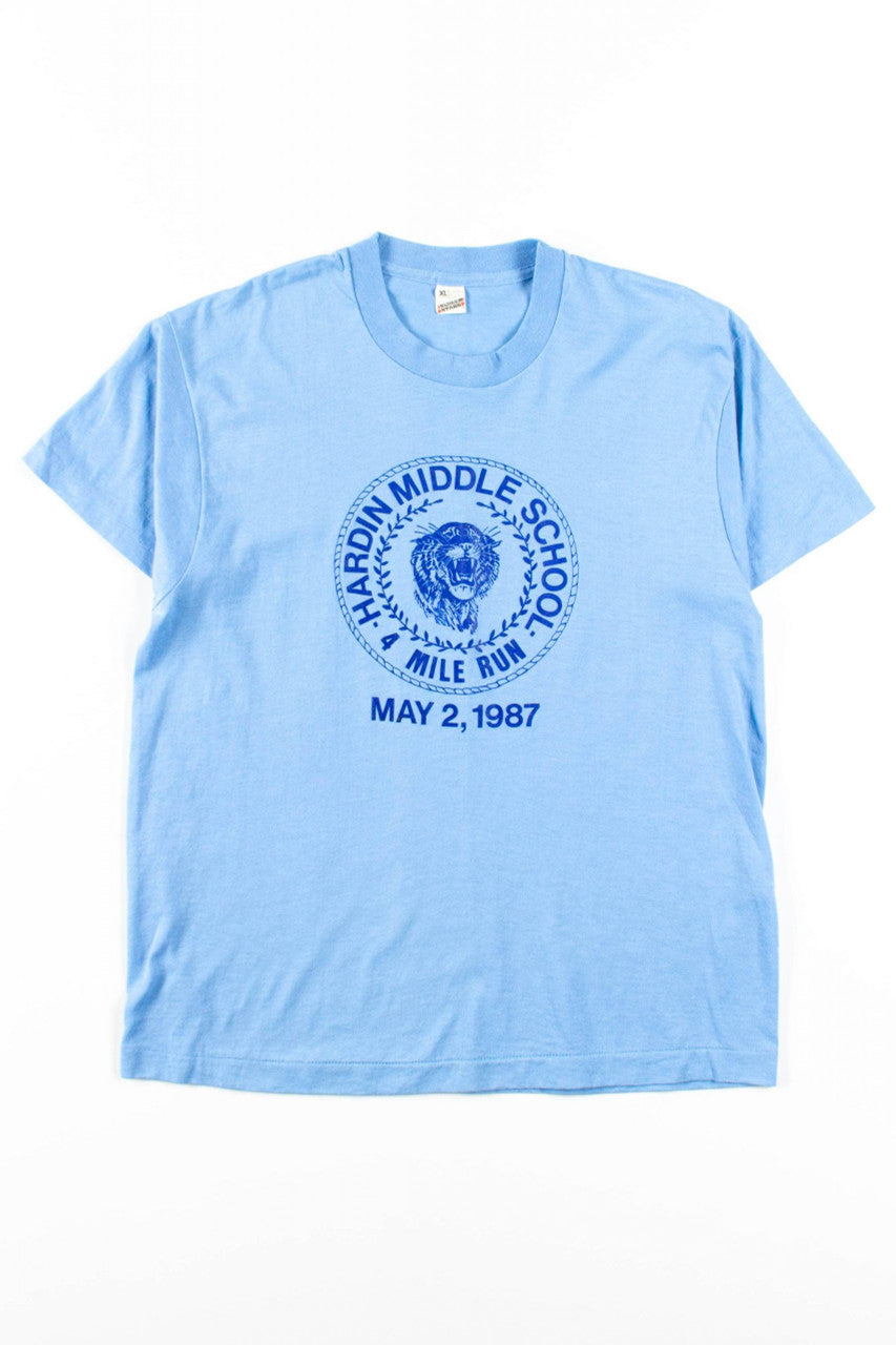 Hardin Middle School 4 Mile Run T-Shirt (1987, Single Stitch)