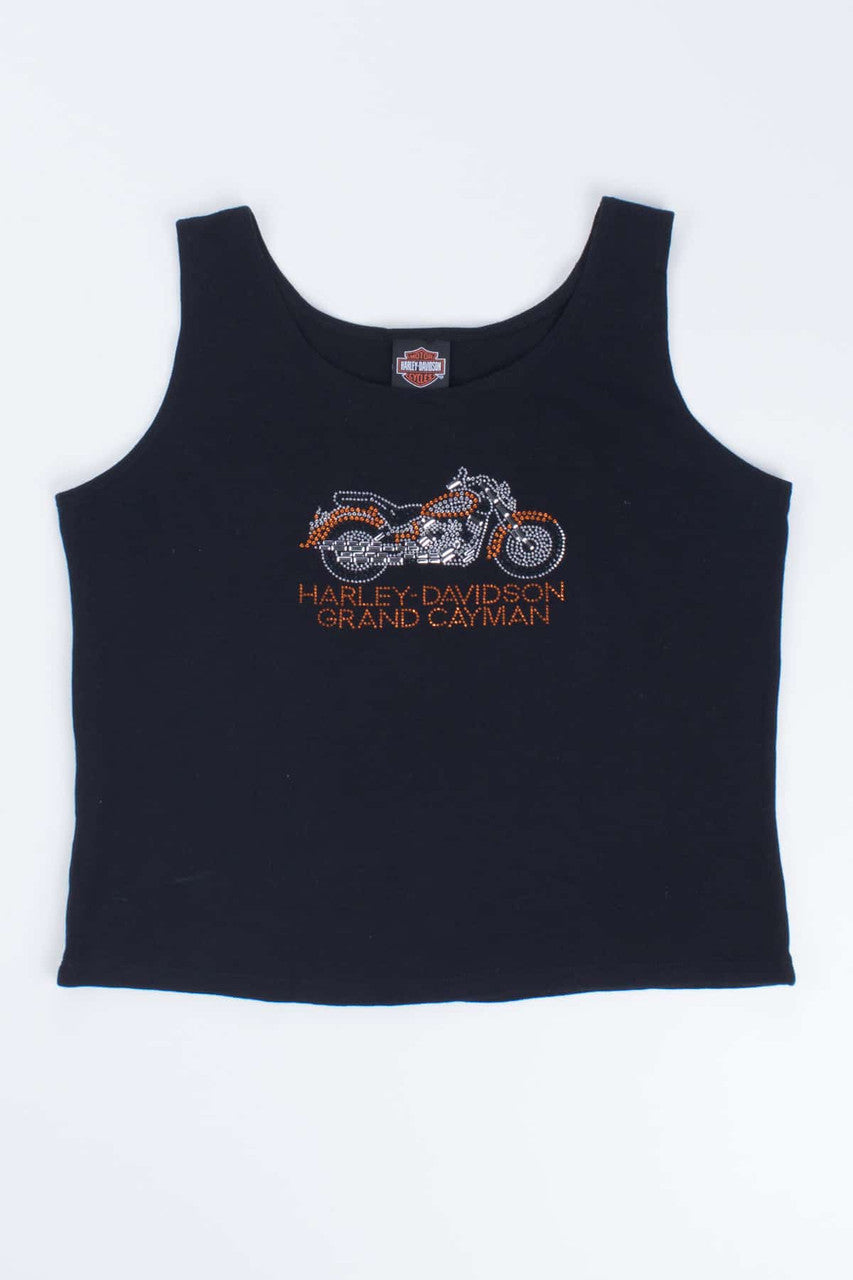 Bedazzled Harley Davidson Crop Tank