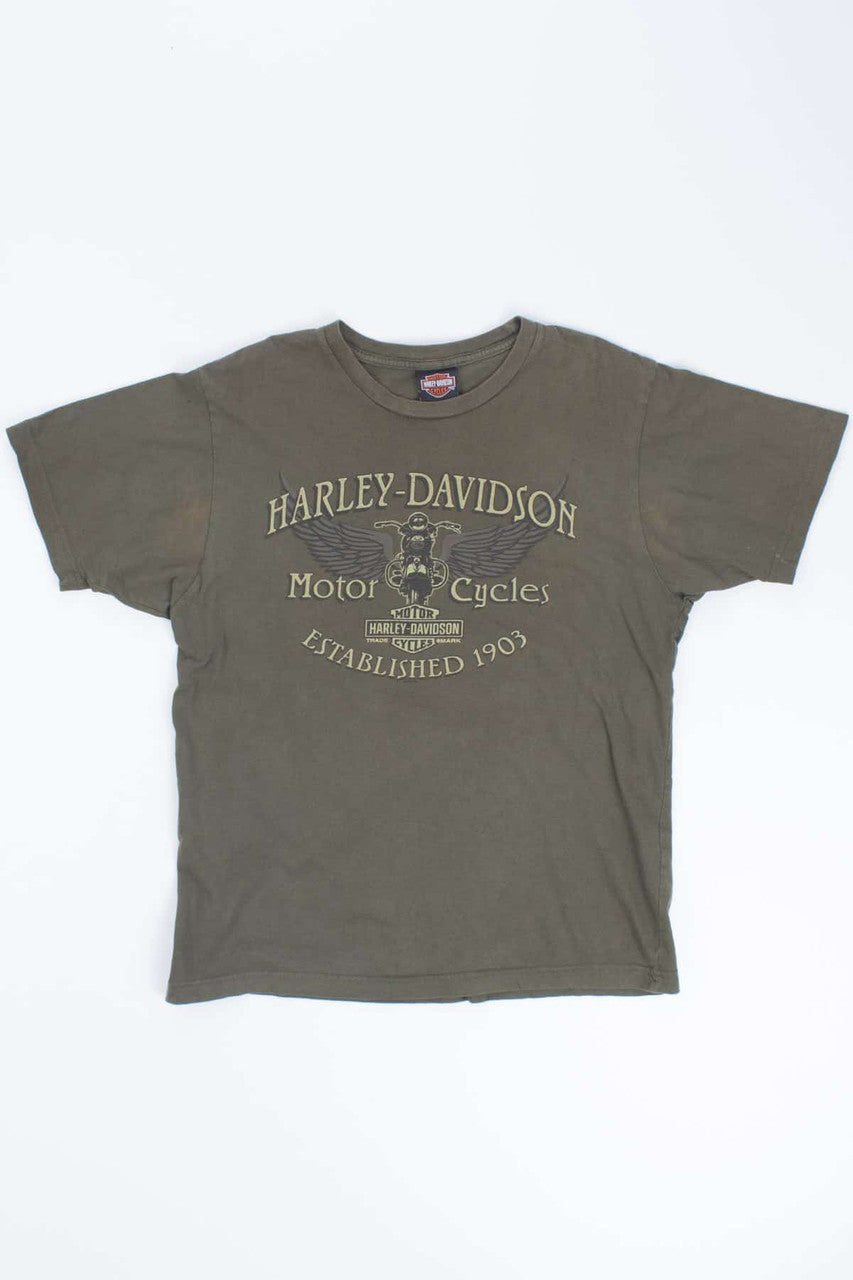 Army Green Harley Davidson T-shirt