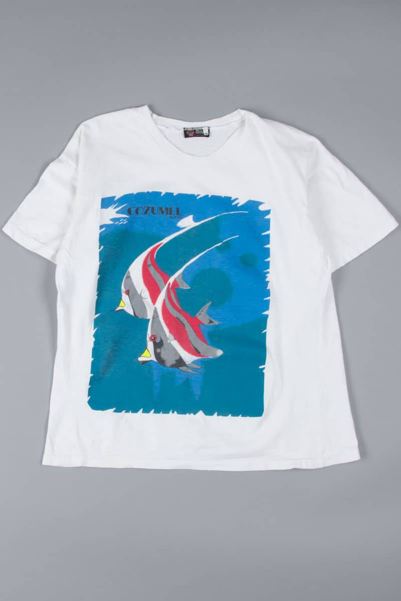 Vintage Cozumel Mexico Tropical Fish Souvenir T-Shirt