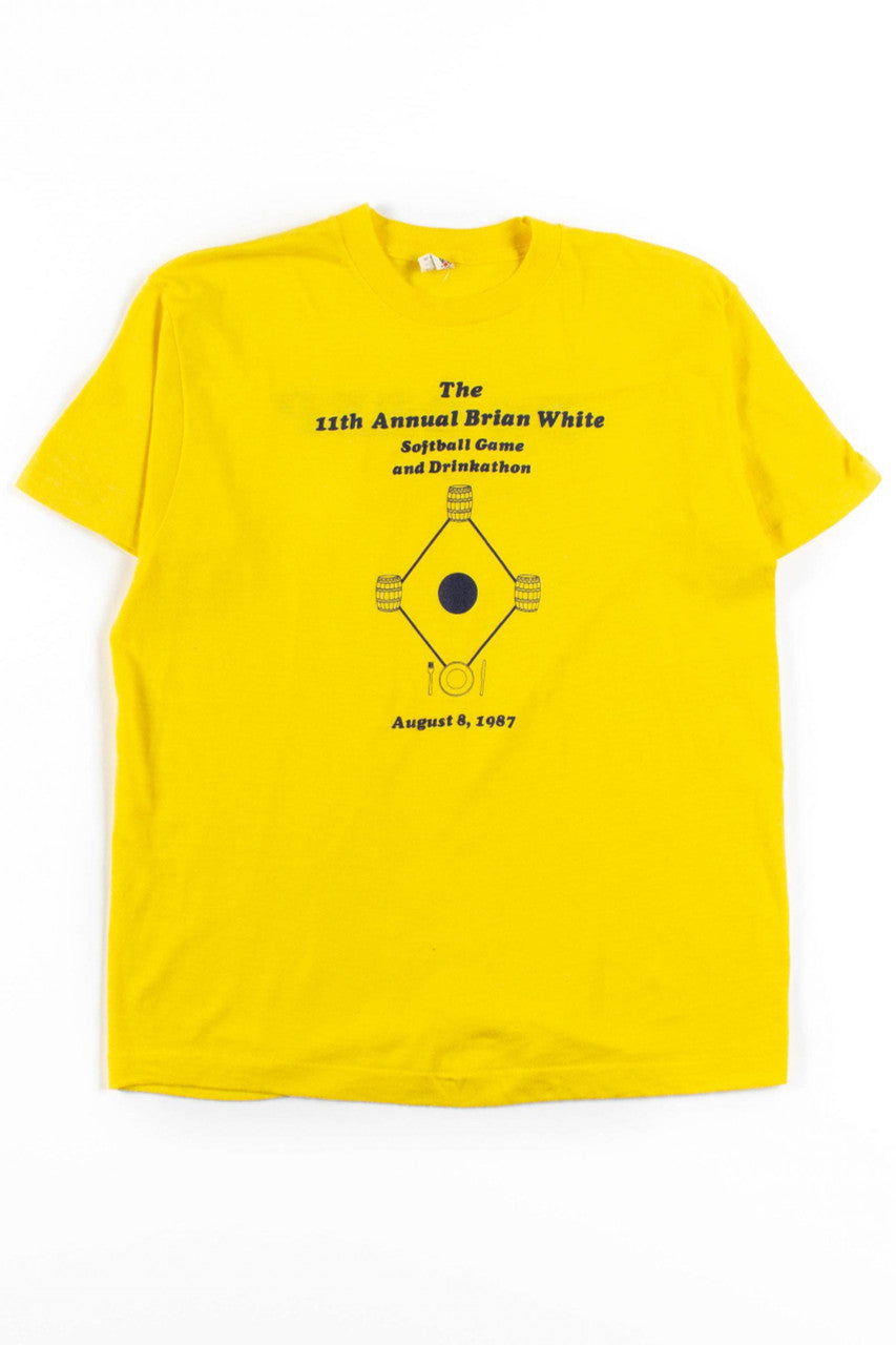 Vintage Softball Game and Drinkathon T-Shirt (1987)