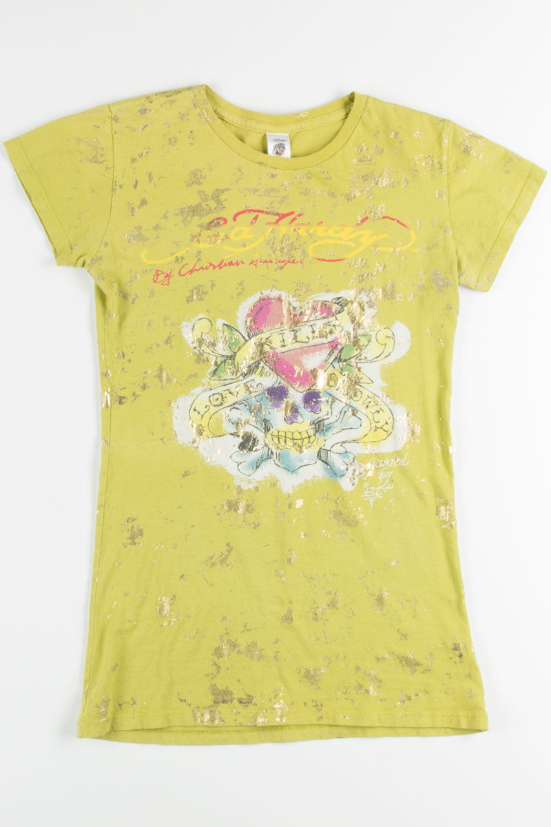 Lime & Gold Ed Hardy Tee