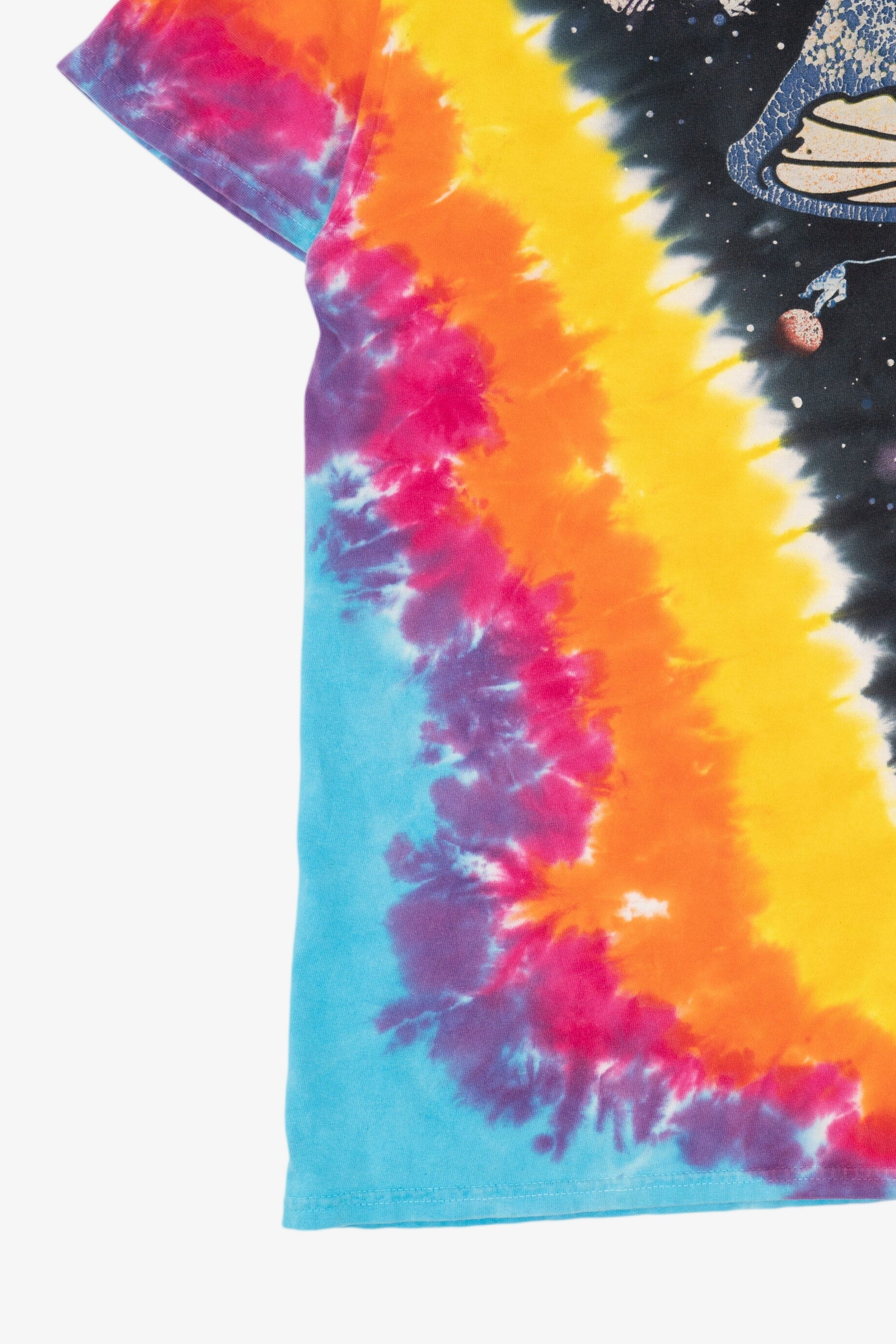 Liquid Blue Mushrooms In Space Tie Dye T-Shirt (2010s)