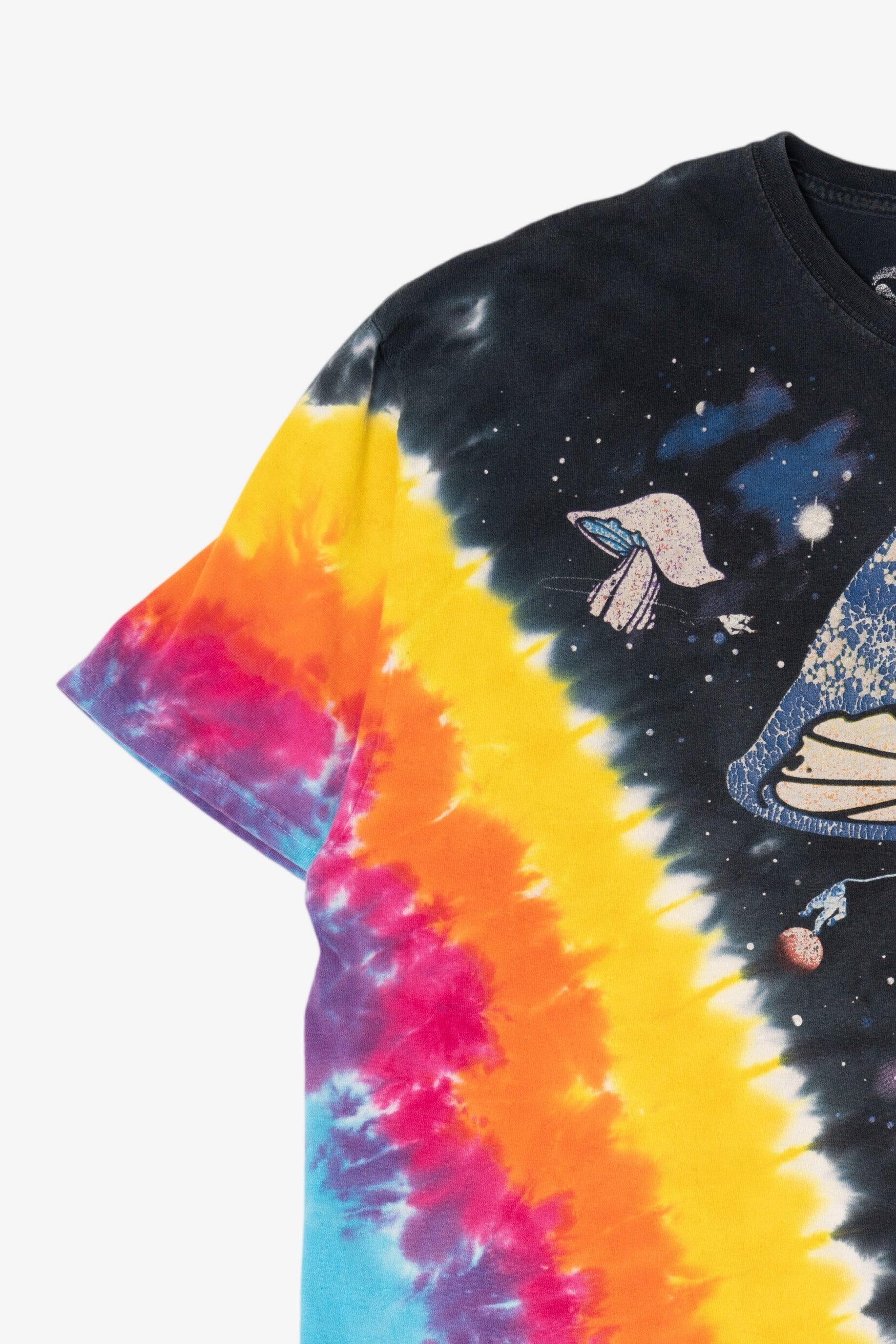 Liquid Blue Mushrooms In Space Tie Dye T-Shirt (2010s)