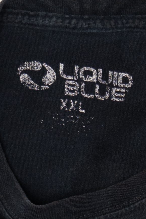 Liquid Blue Mushrooms In Space Tie Dye T-Shirt (2010s)