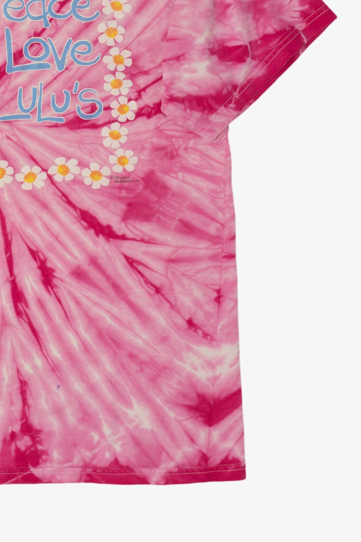 Vintage Pink Tie Dye "Peace Love Lulu's" Lucy Buffett's Lulu's T-Shirt (1990s)