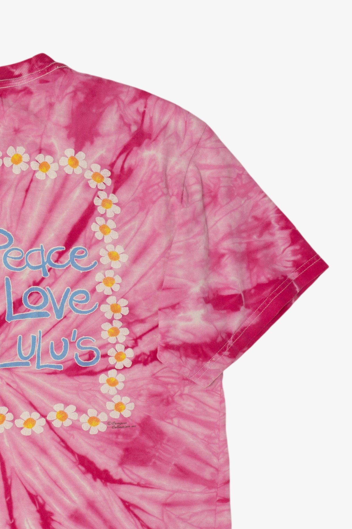 Vintage Pink Tie Dye "Peace Love Lulu's" Lucy Buffett's Lulu's T-Shirt (1990s)