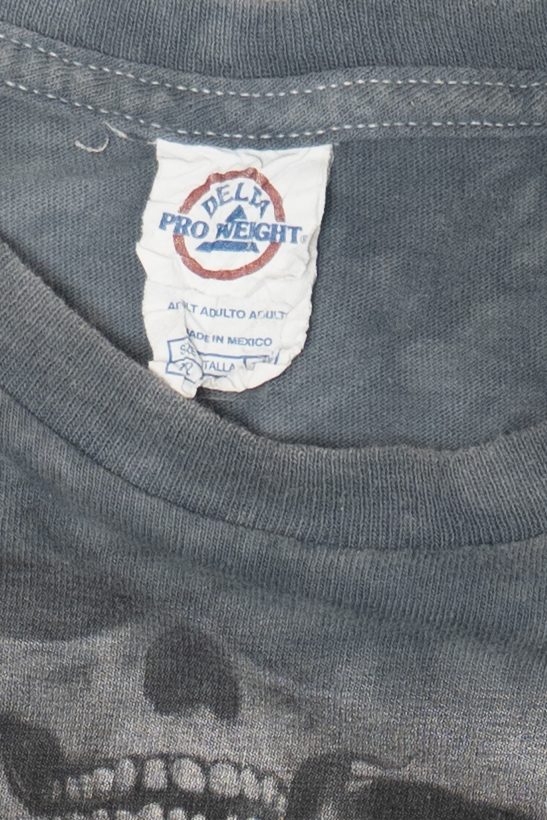 Vintage Dark Gray Pile Of Skulls Tie Dye T-Shirt (2000s)