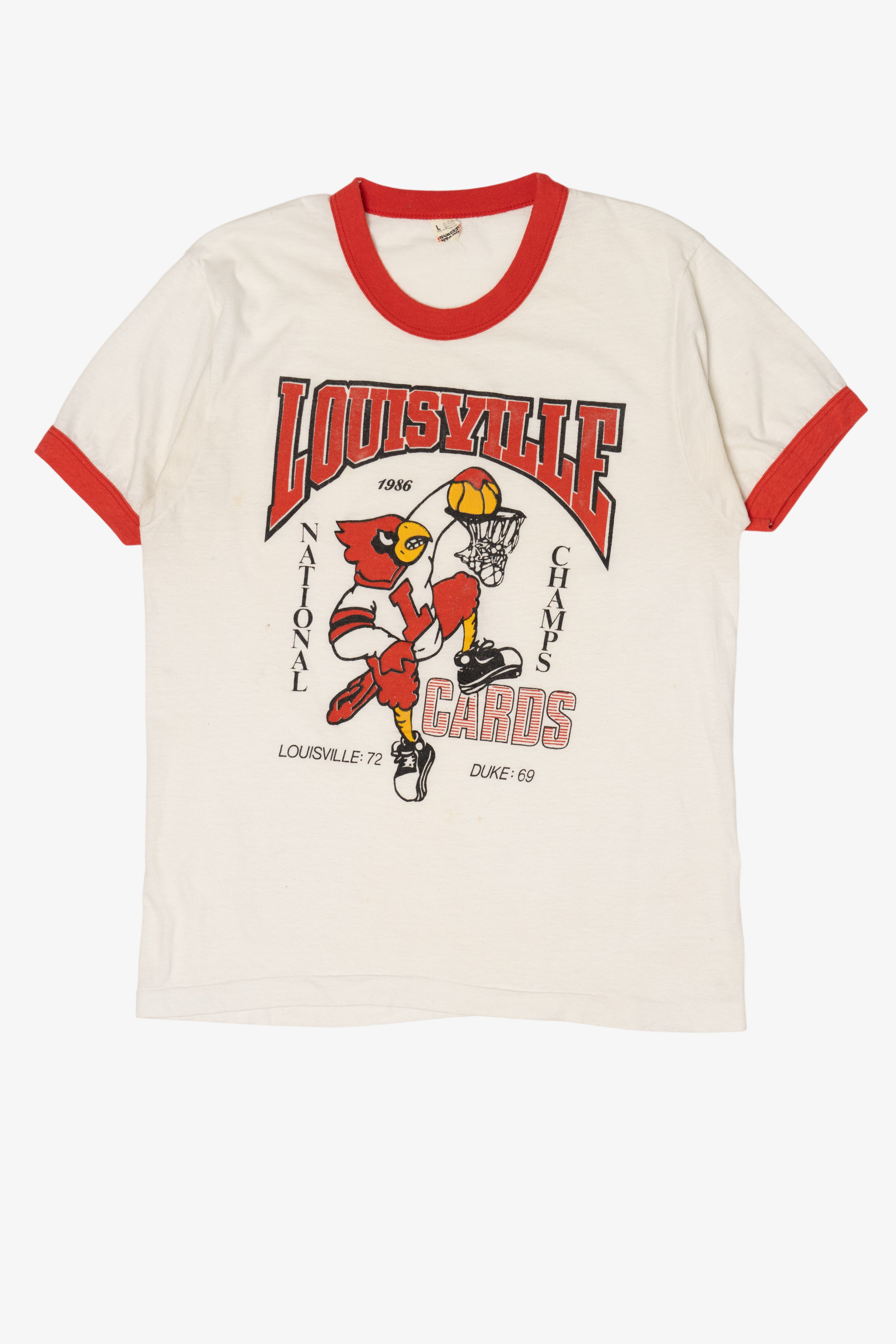 Vintage Louisville Cardinals National Champs Ringer T-Shirt (1980s)