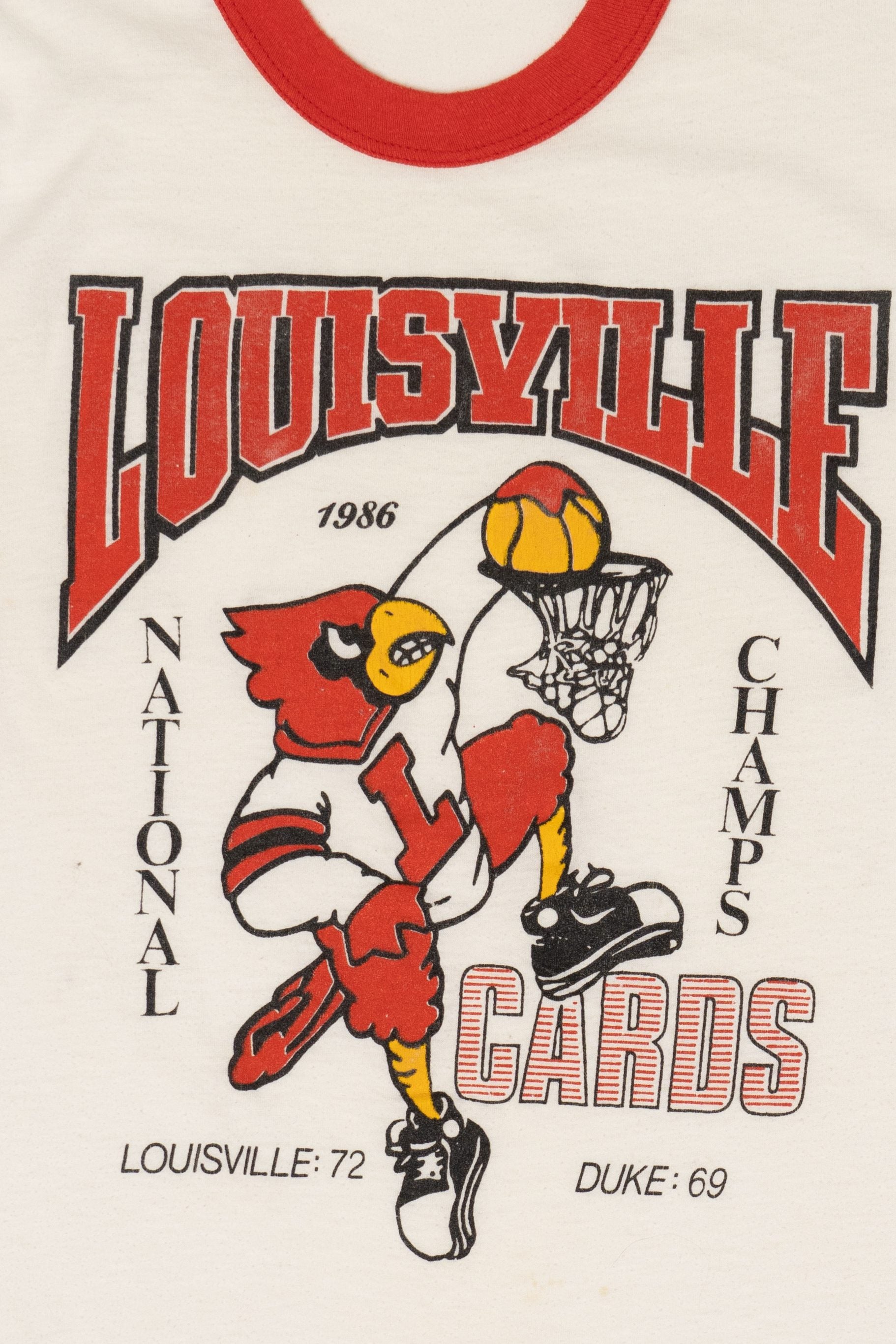 Vintage Louisville Cardinals National Champs Ringer T-Shirt (1980s)
