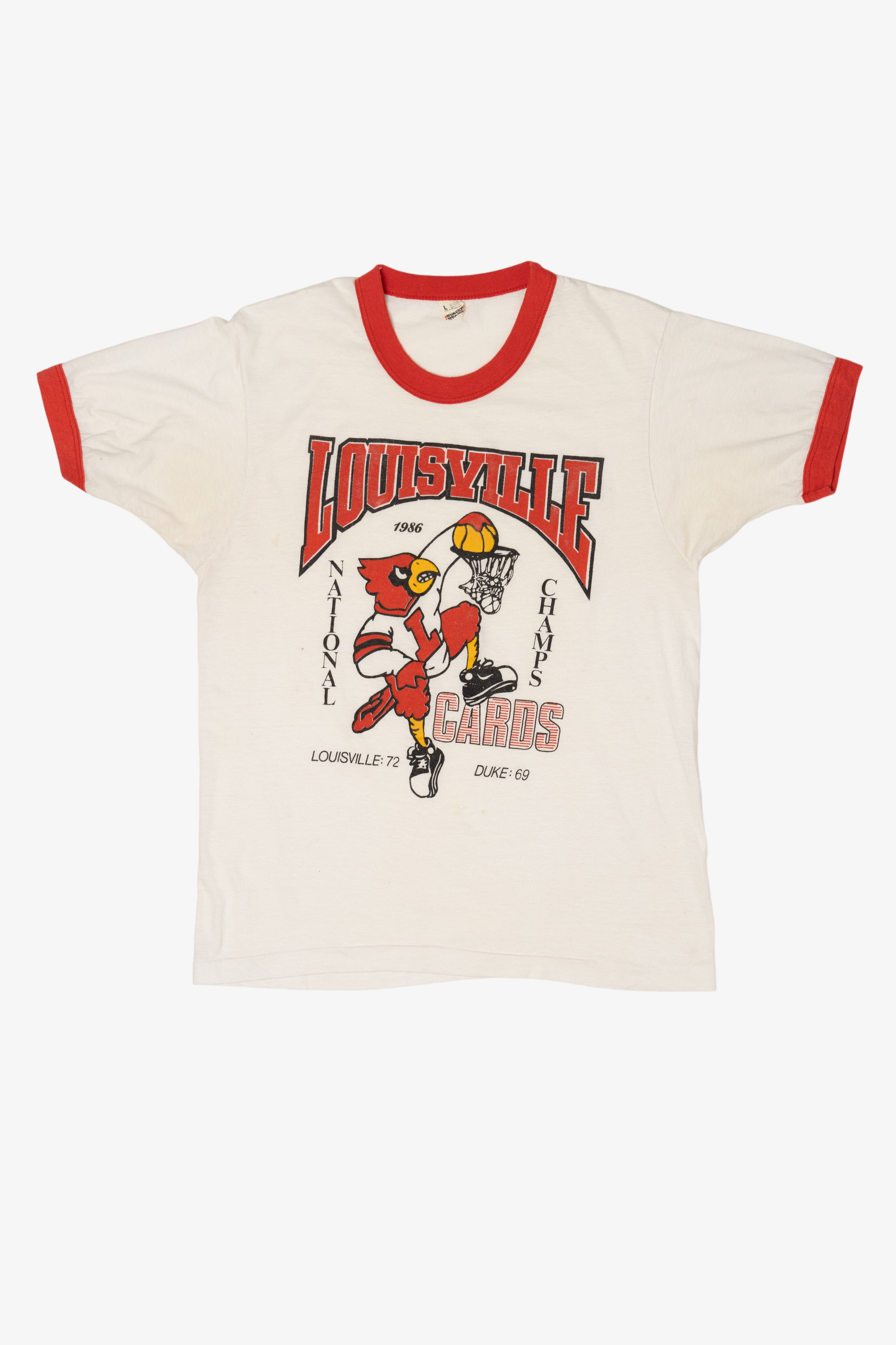 Vintage Louisville Cardinals National Champs Ringer T-Shirt (1980s)