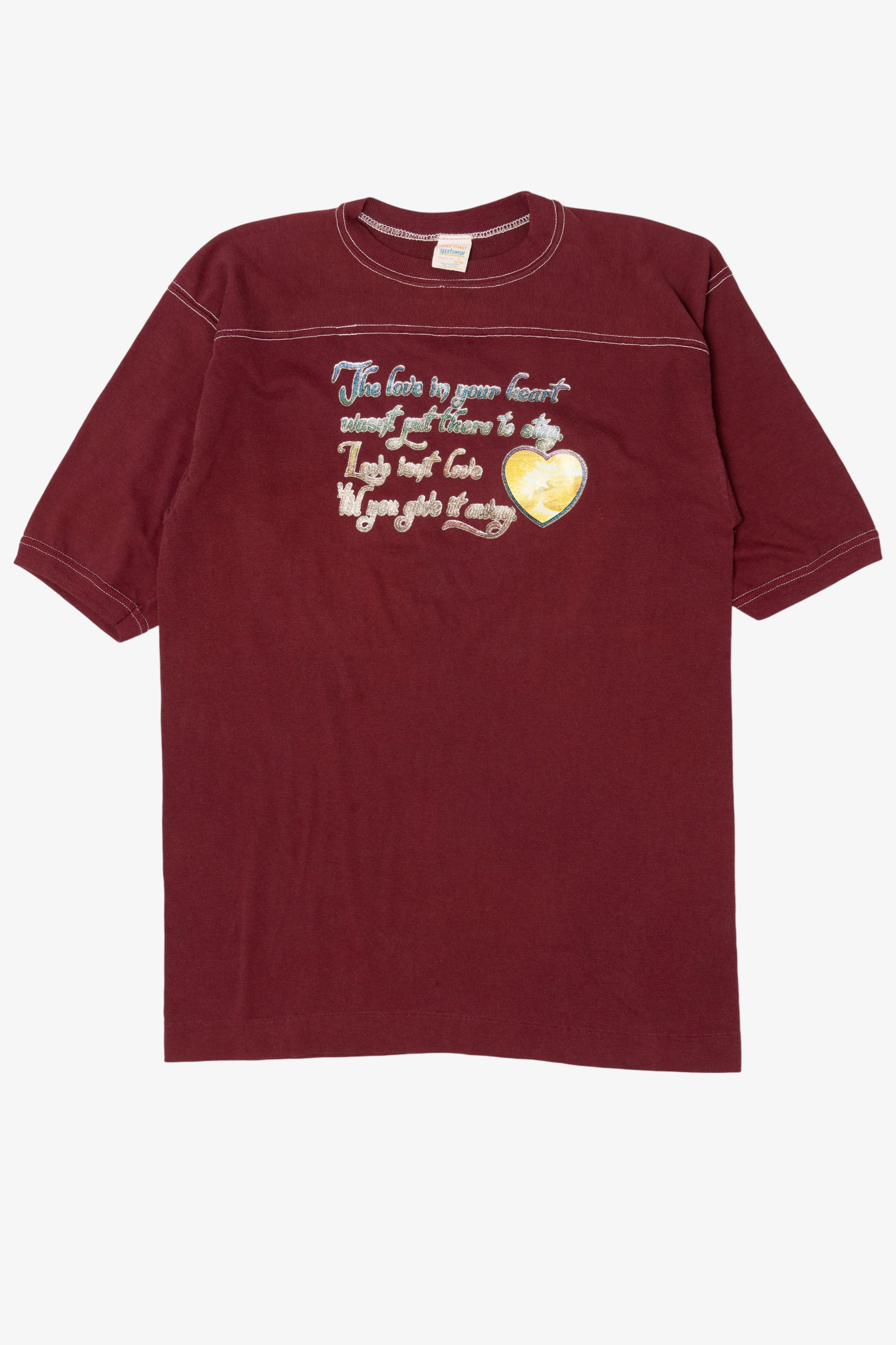 Vintage "Love Isn't Love Til you Give It Away" Ringer T-Shirt (1980s)