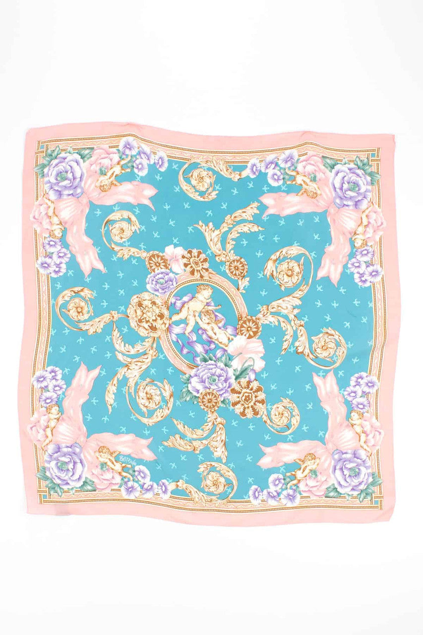 Bob Mackie Cherubs Vintage Silk Scarf