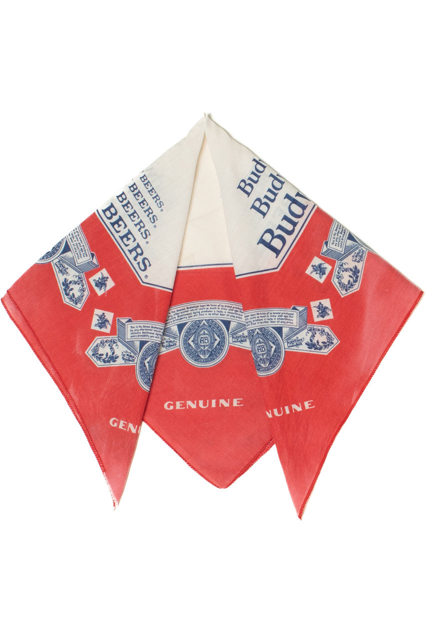 Vintage Budweiser "King Of Beers" Square Bandana Scarf