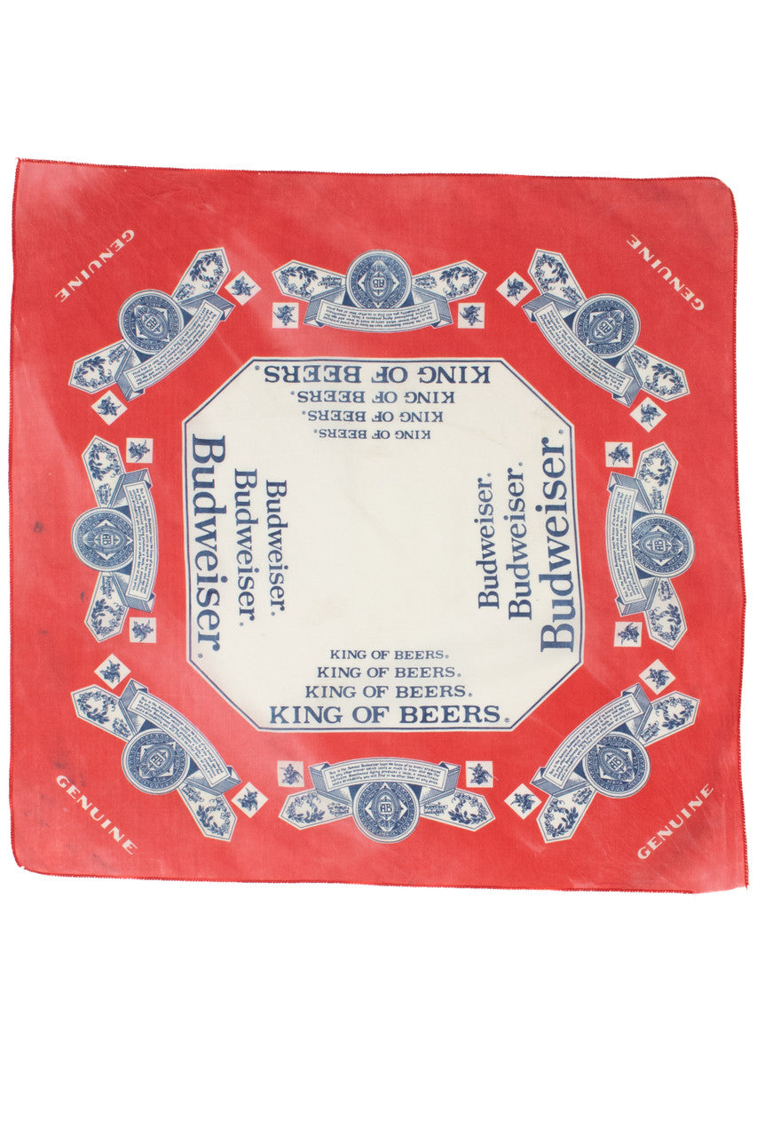 Vintage Budweiser "King Of Beers" Square Bandana Scarf