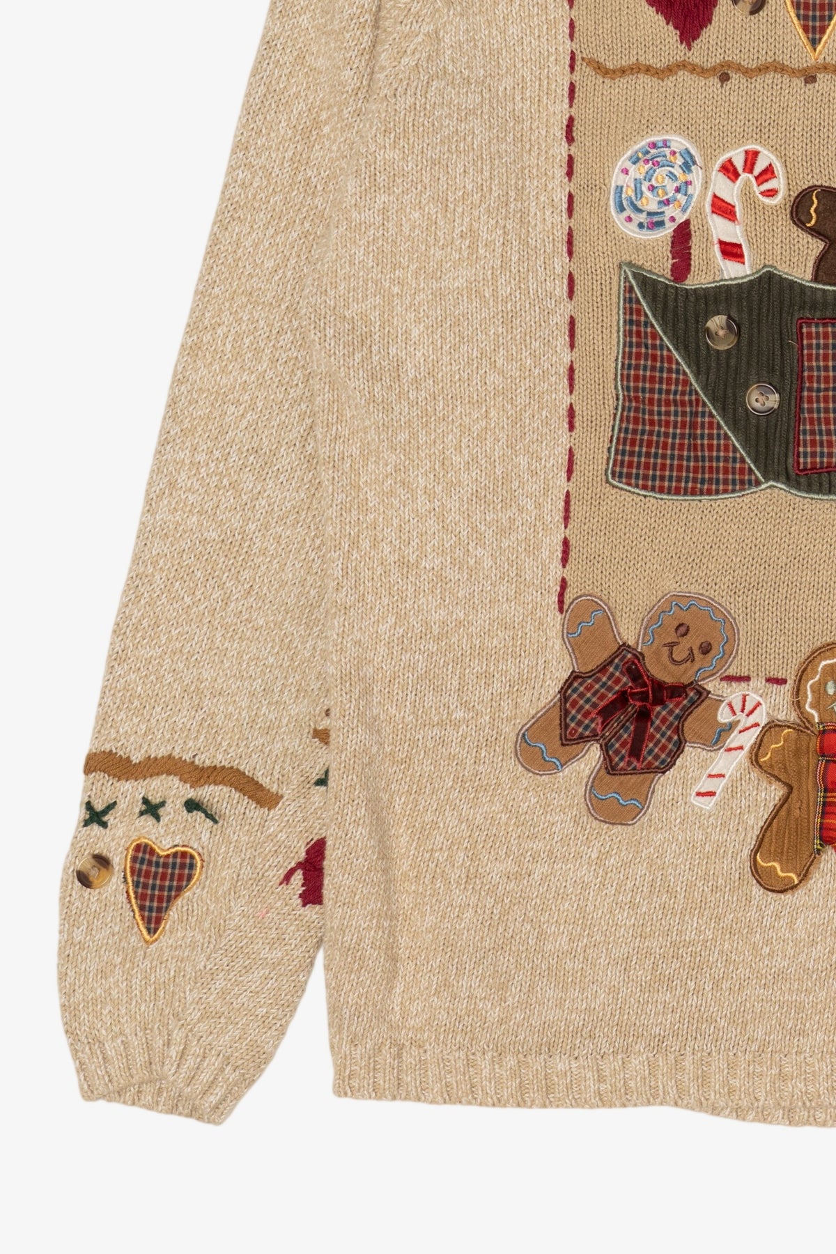 Vintage Embroidered Gingerbread Baker Sweater (1990s)