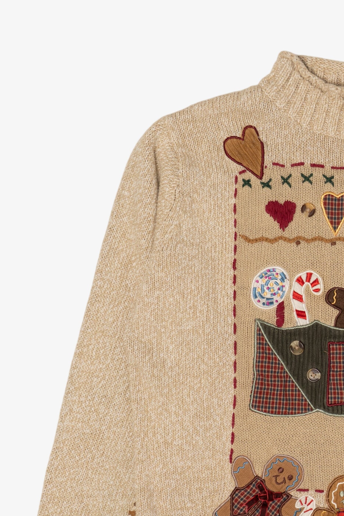 Vintage Embroidered Gingerbread Baker Sweater (1990s)