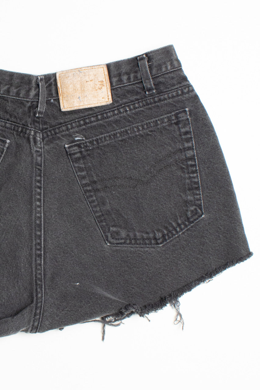 Black Vintage Denim Cutoff Shorts