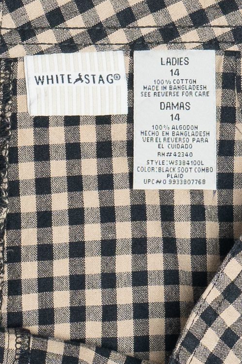 Vintage Beige & Black Gingham Shorts (2000s)