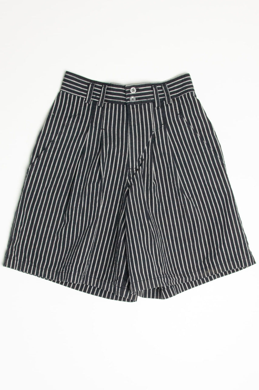 Pinstriped High Waisted Pleated Shorts (sz. 8)