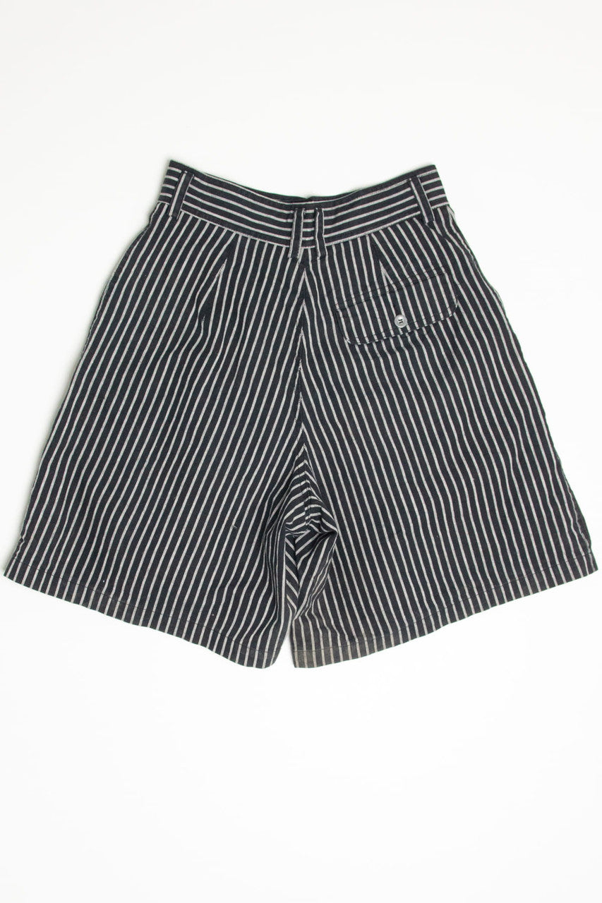 Pinstriped High Waisted Pleated Shorts (sz. 8)