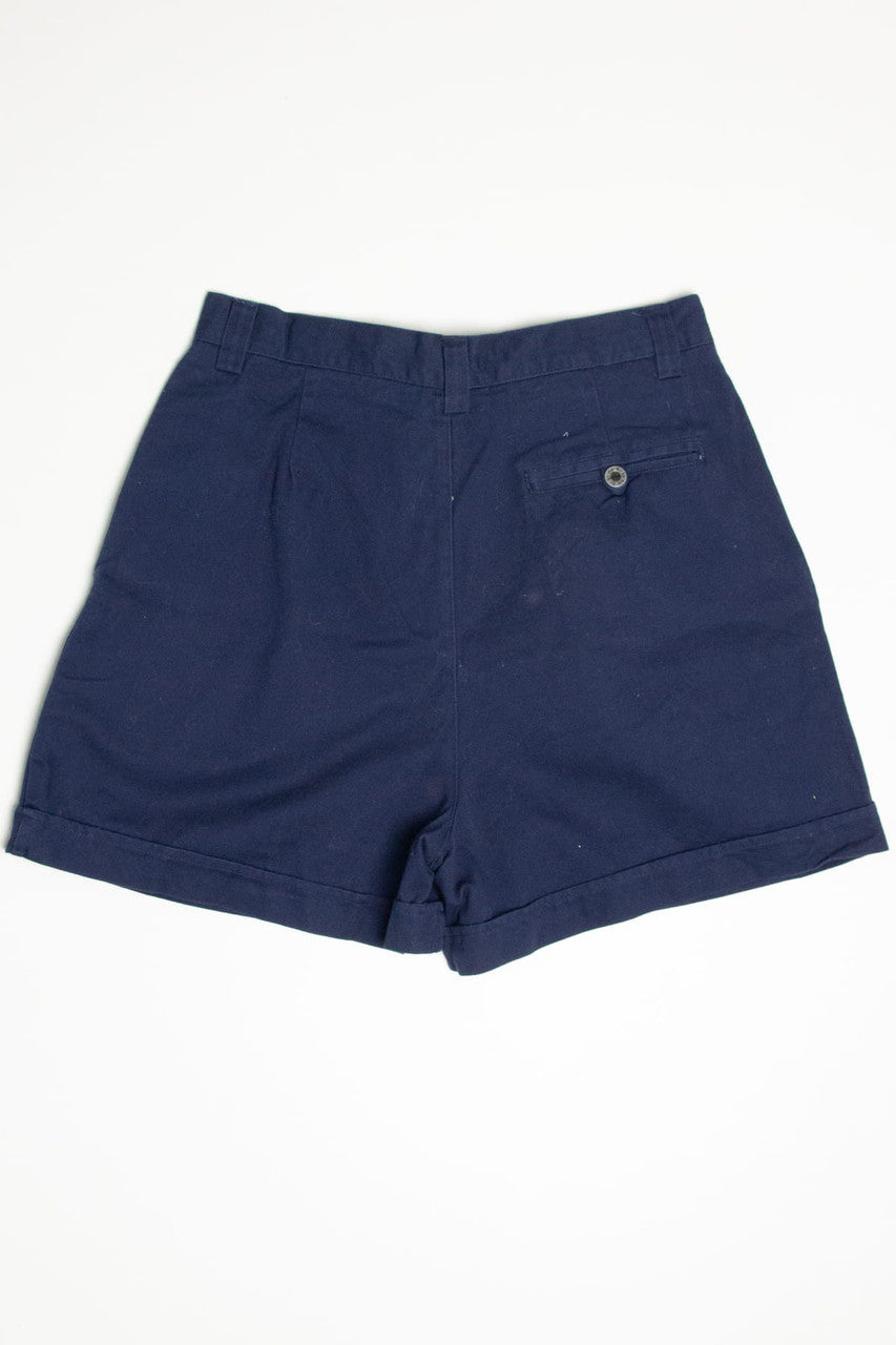 Navy Ki-Ko-Mo High Waisted Pleated Shorts