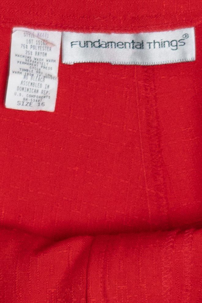 Vintage Cherry Red Linen-Like High Waisted Shorts (1980s)