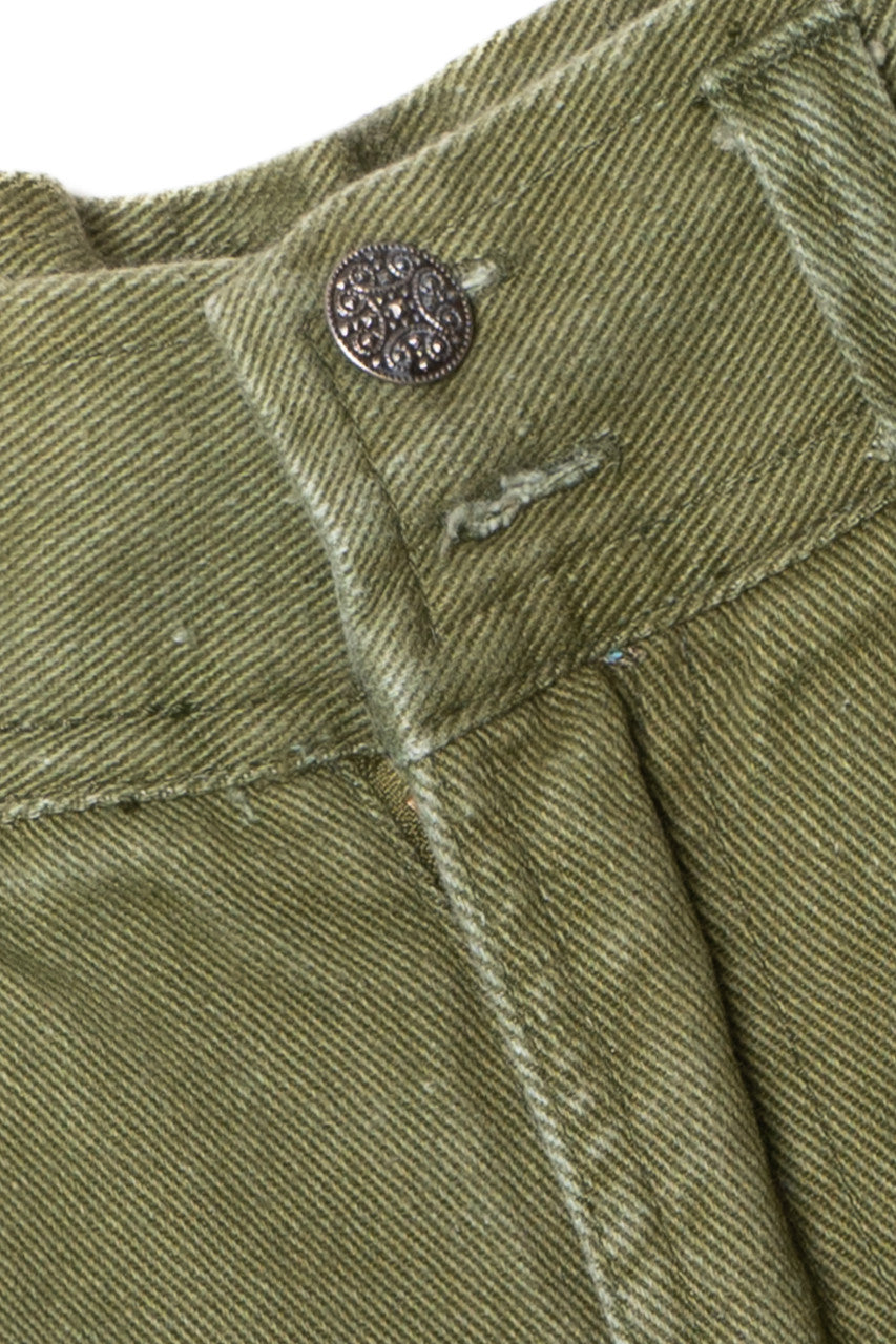 Vintage Olive Green Styles To Go High Waisted Shorts