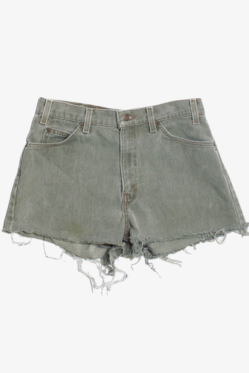 Vintage Levi's 550 Orange Tabs Olive Cut Off Denim Shorts
