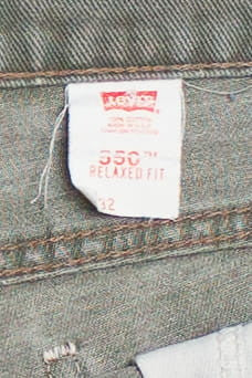 Vintage Levi's 550 Orange Tabs Olive Cut Off Denim Shorts
