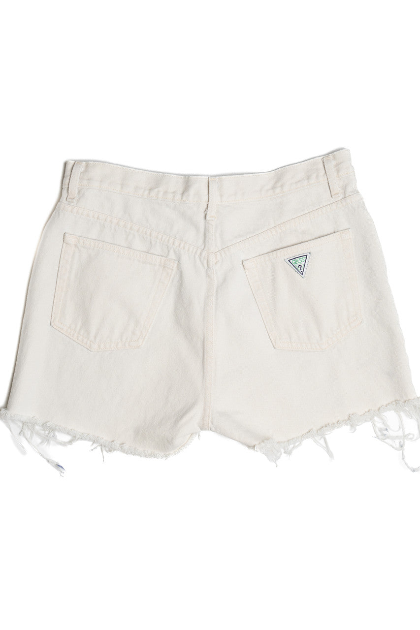 Vintage Guess Ivory Denim Cutoff Shorts