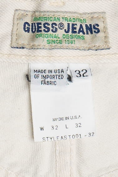 Vintage Guess Ivory Denim Cutoff Shorts