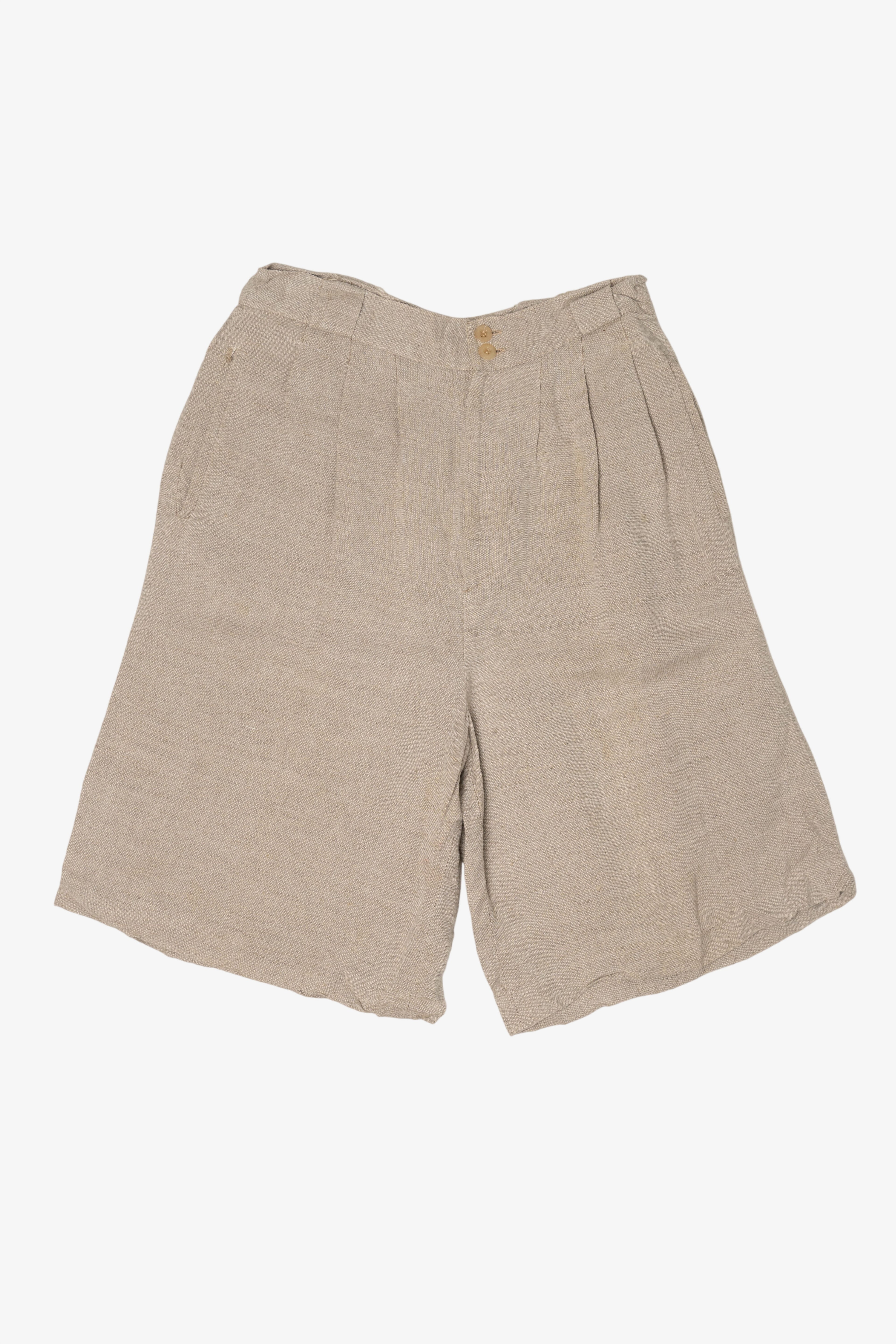 Vintage Collectible Gold Beige High Waisted Wide Leg Shorts (1980s)