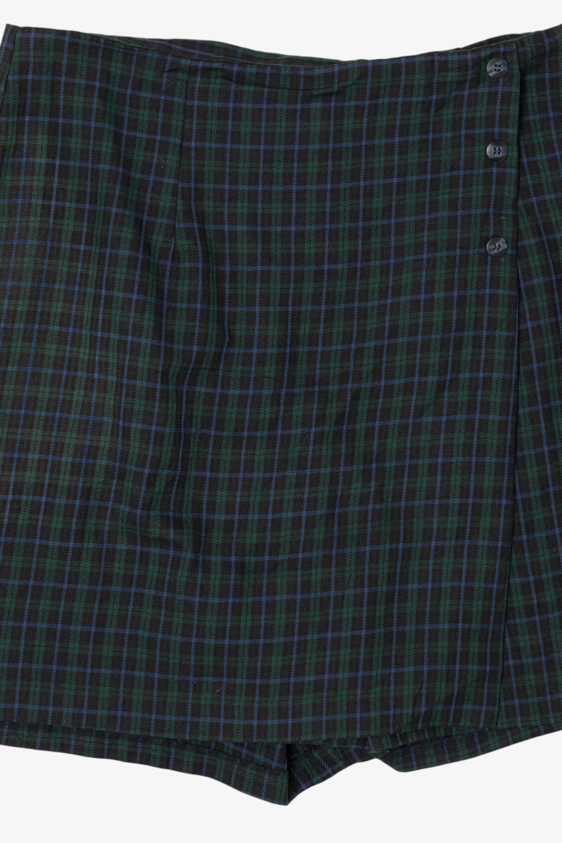 Vintage Navy Blue Plaid First Option Mini Skort (1990s)