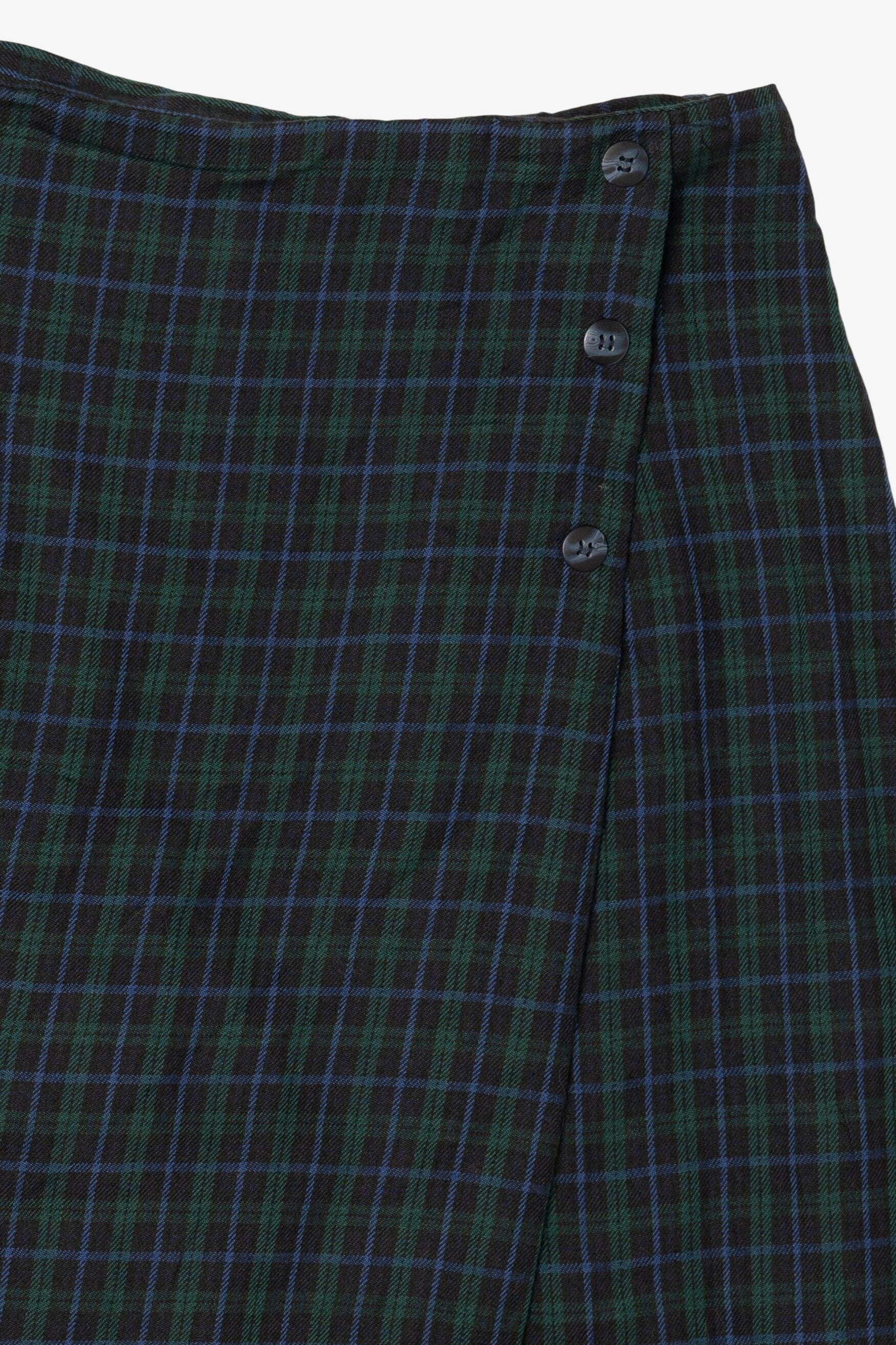 Vintage Navy Blue Plaid First Option Mini Skort (1990s)