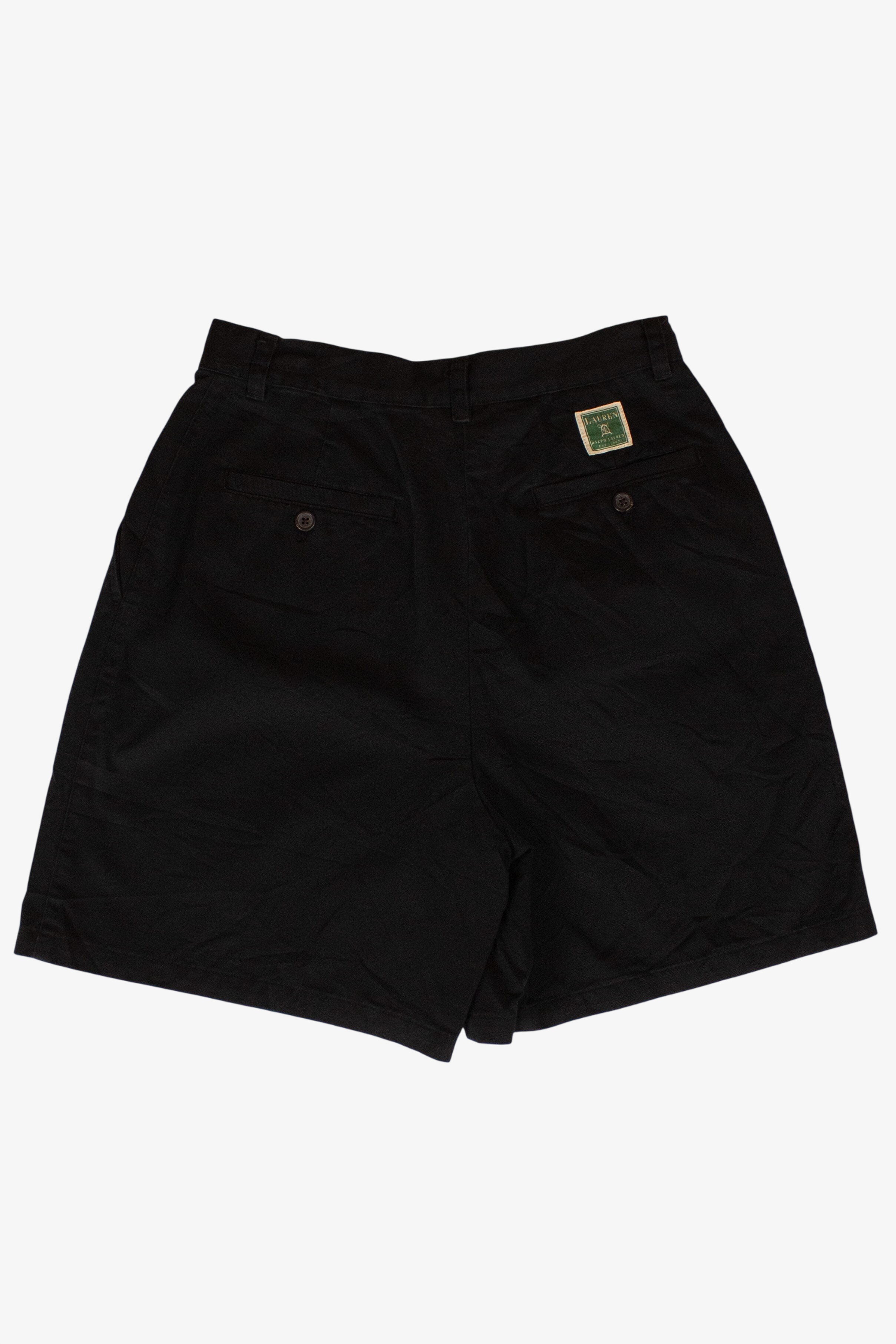 Vintage Black Ralph Lauren Pleated Shorts (1990s)