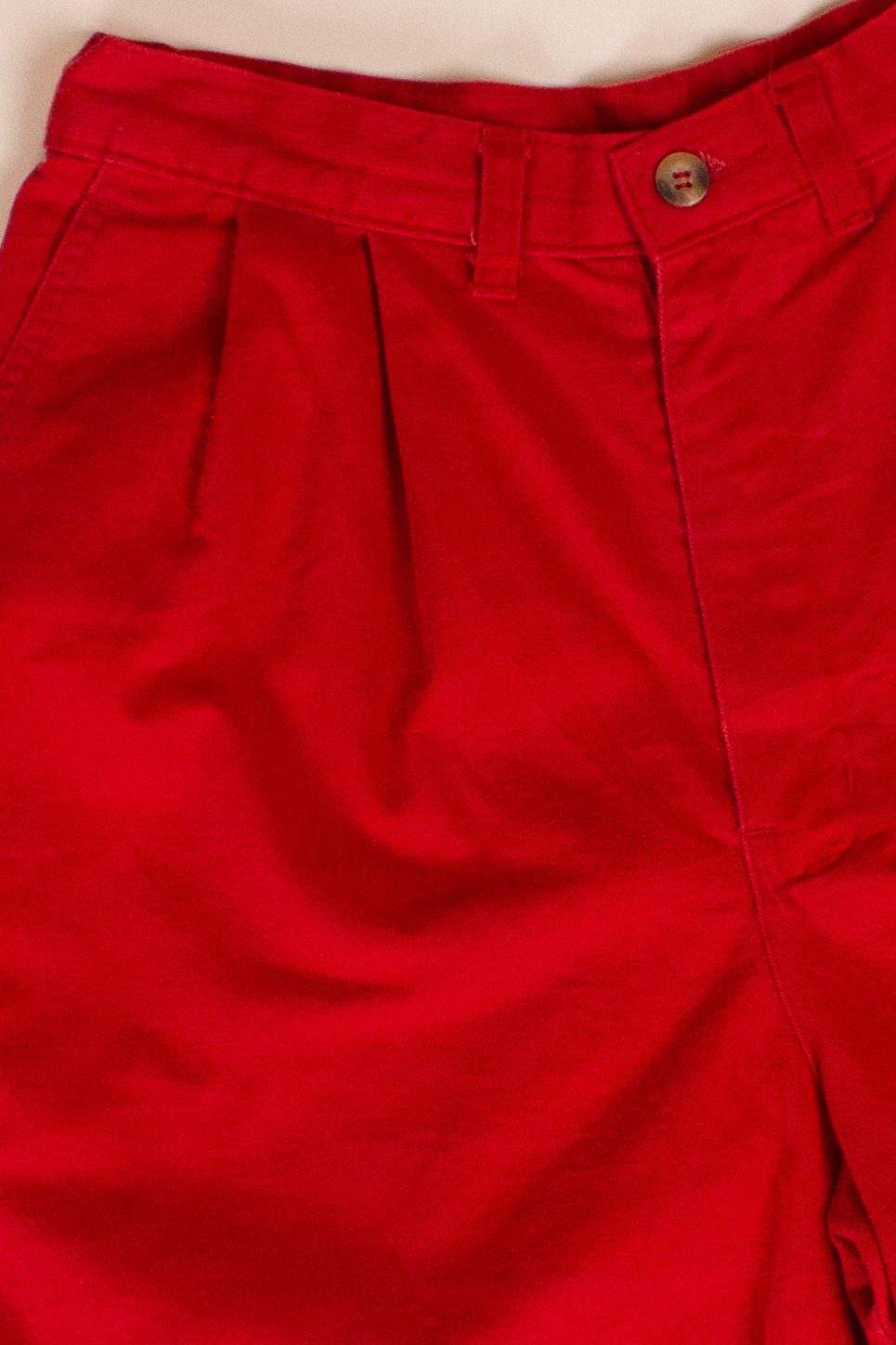 Vintage Red Pleated Shorts (1990s)