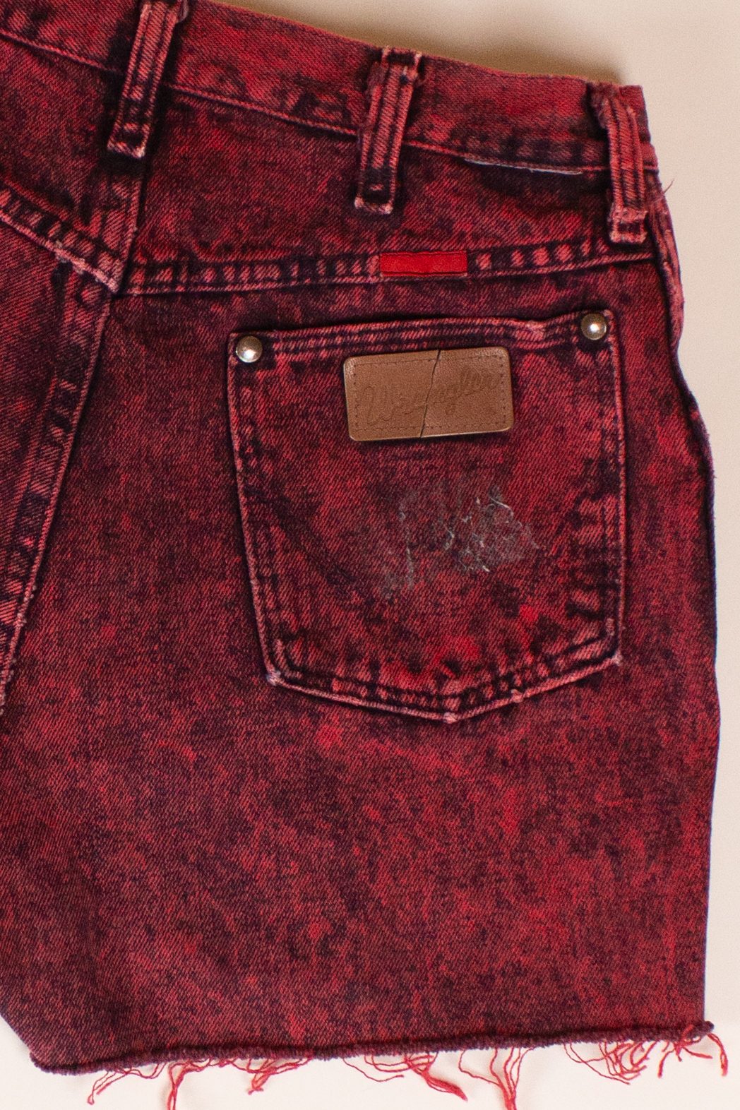 Vintage Red Wrangler Denim Cutoff Shorts (1990s)