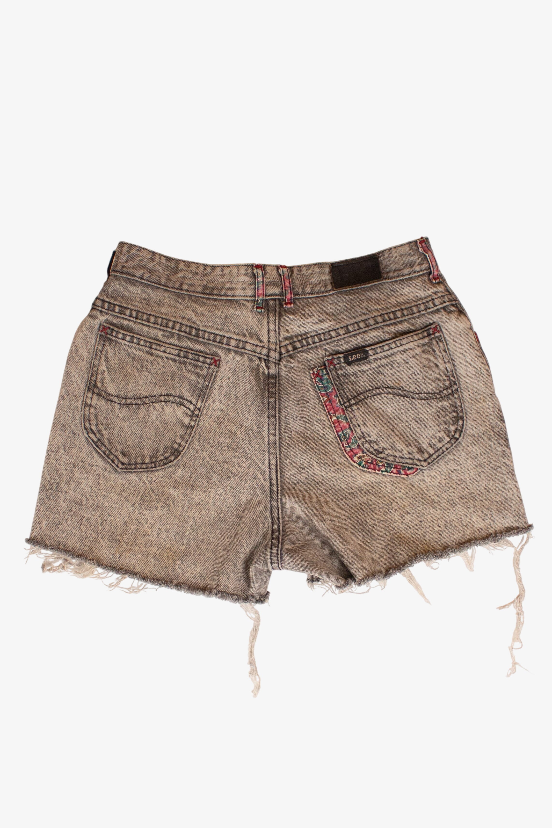 Vintage Lee Paisley Detail Denim Cutoff Shorts (1990s)