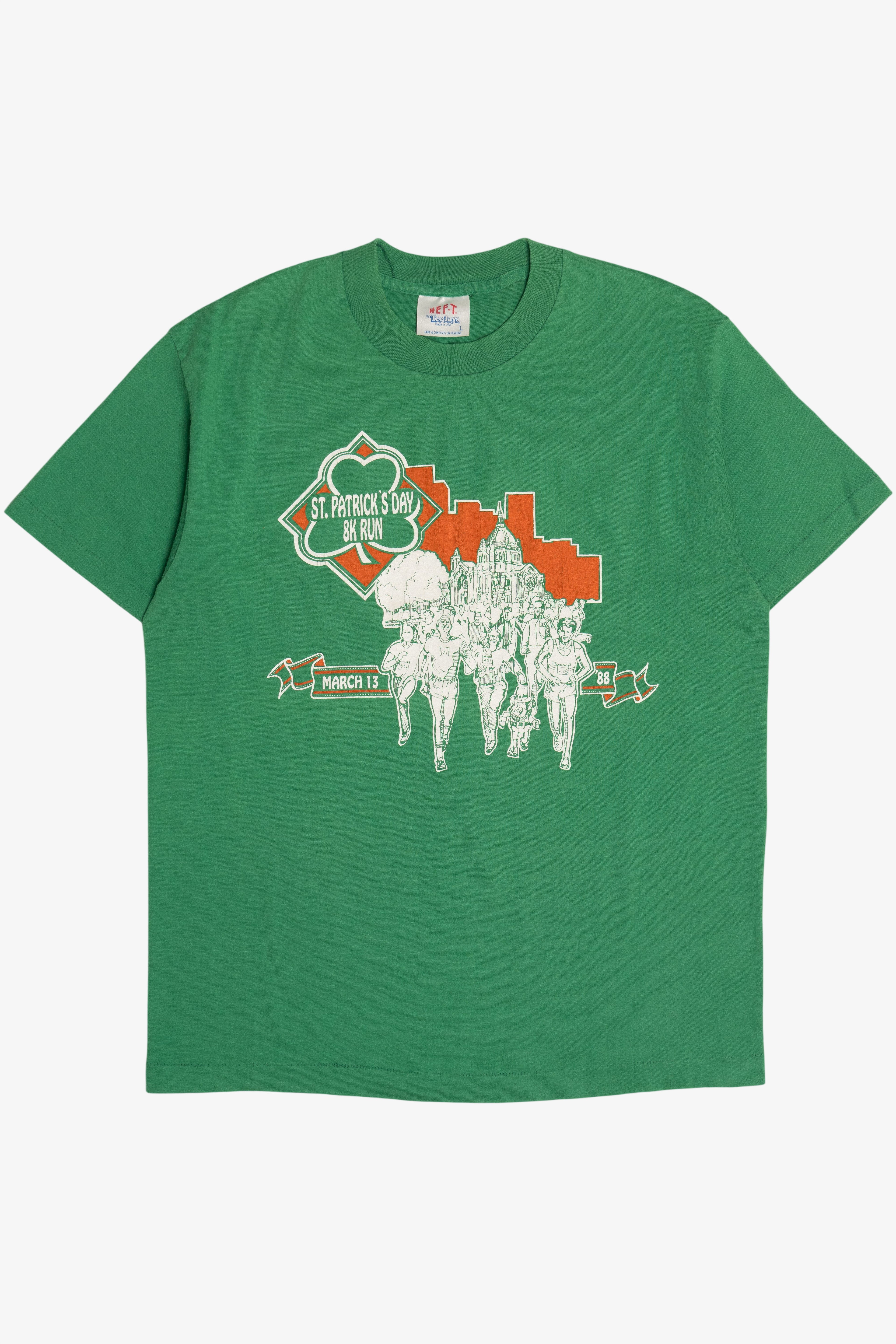 Vintage 1988 "St. Patrick's Day 8K Run" Single Stitch T-Shirt (1980s)