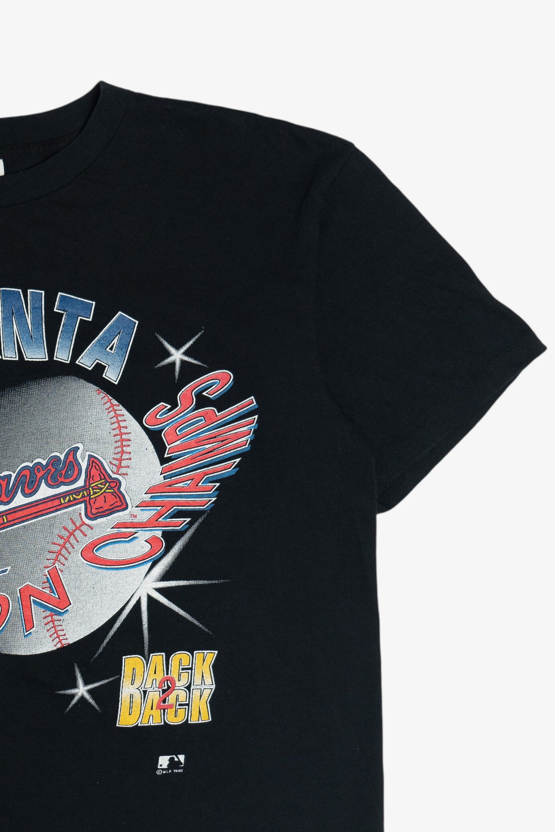 Vintage Atlanta Braves 1992 Back 2 Division Champs T-Shirt (1990s)