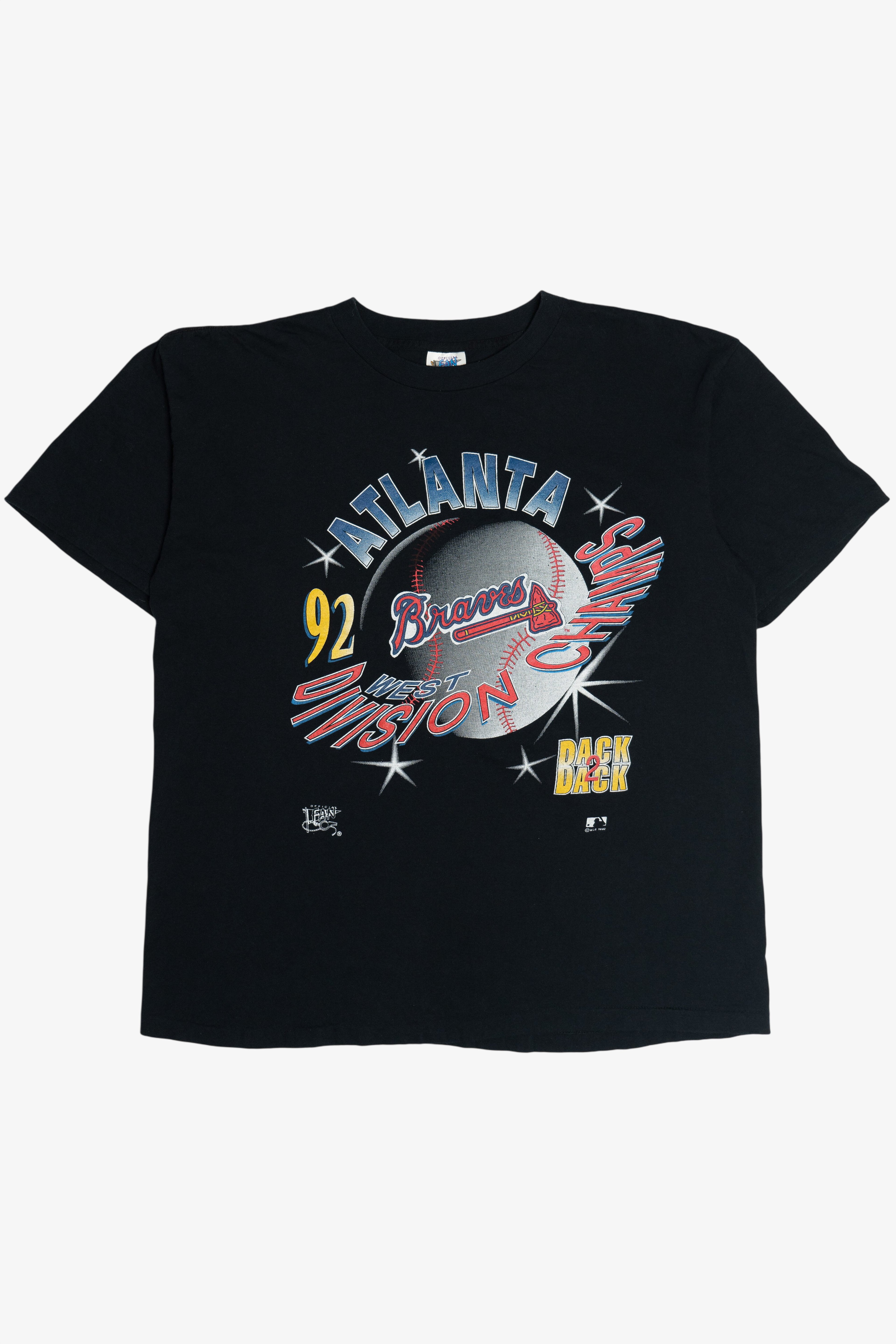 Vintage Atlanta Braves 1992 Back 2 Division Champs T-Shirt (1990s)
