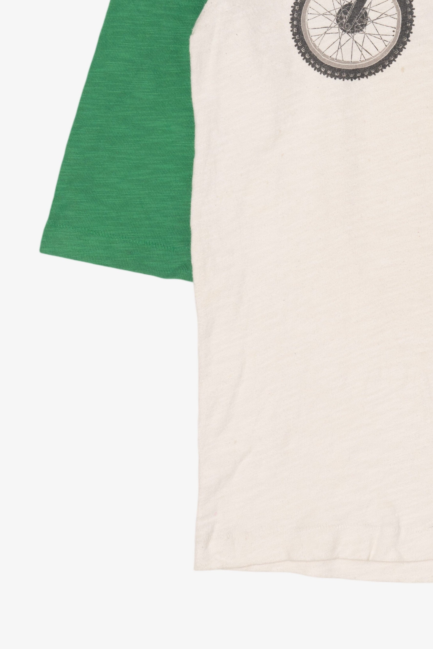 Vintage Green Gap Kids Motorcycle #74 Single Stitch T-Shirt (1990s)